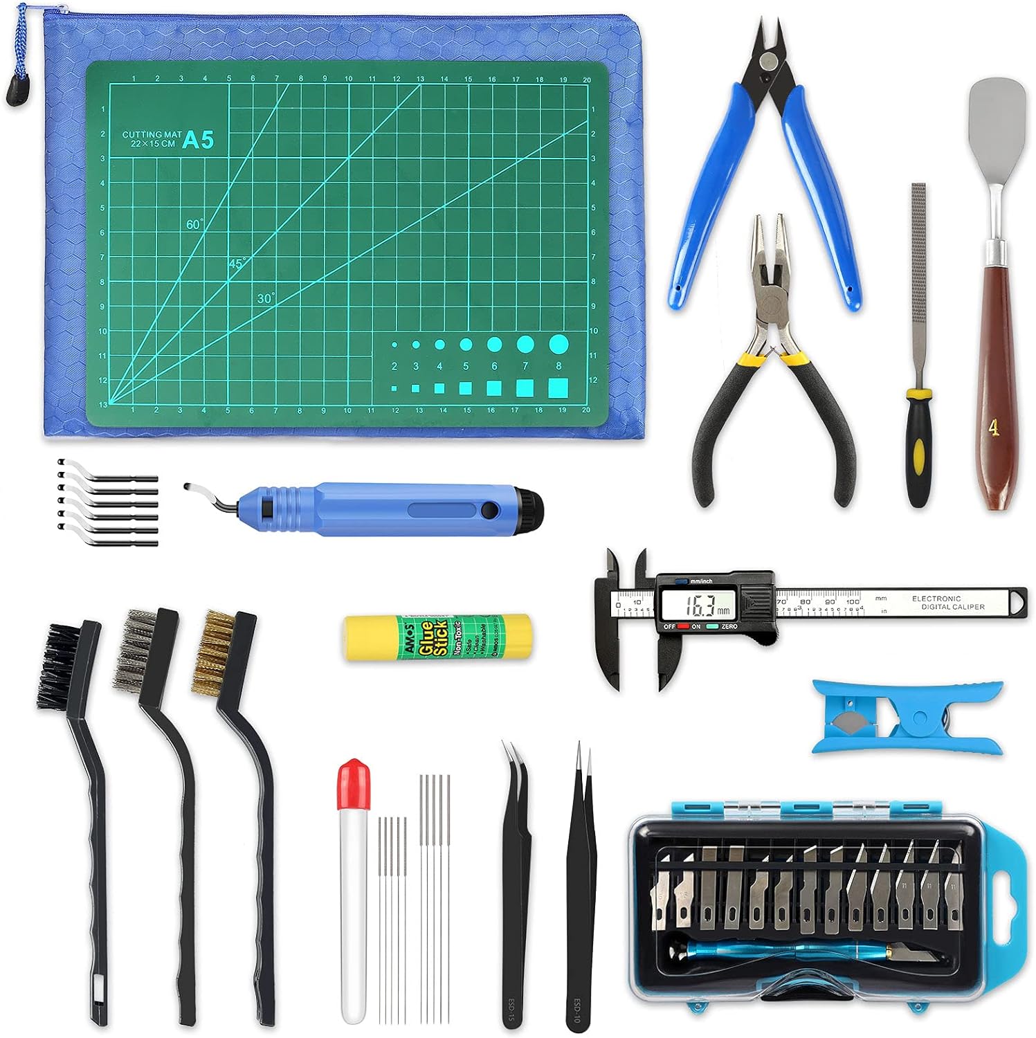 45-pieces-3d-printer-tools-kit-3d-printing-accessory-includes-deburring-tool-digital-caliper-art-knife-set-tube-cutter-s 45 Pieces 3D Printer Tools Kit Review