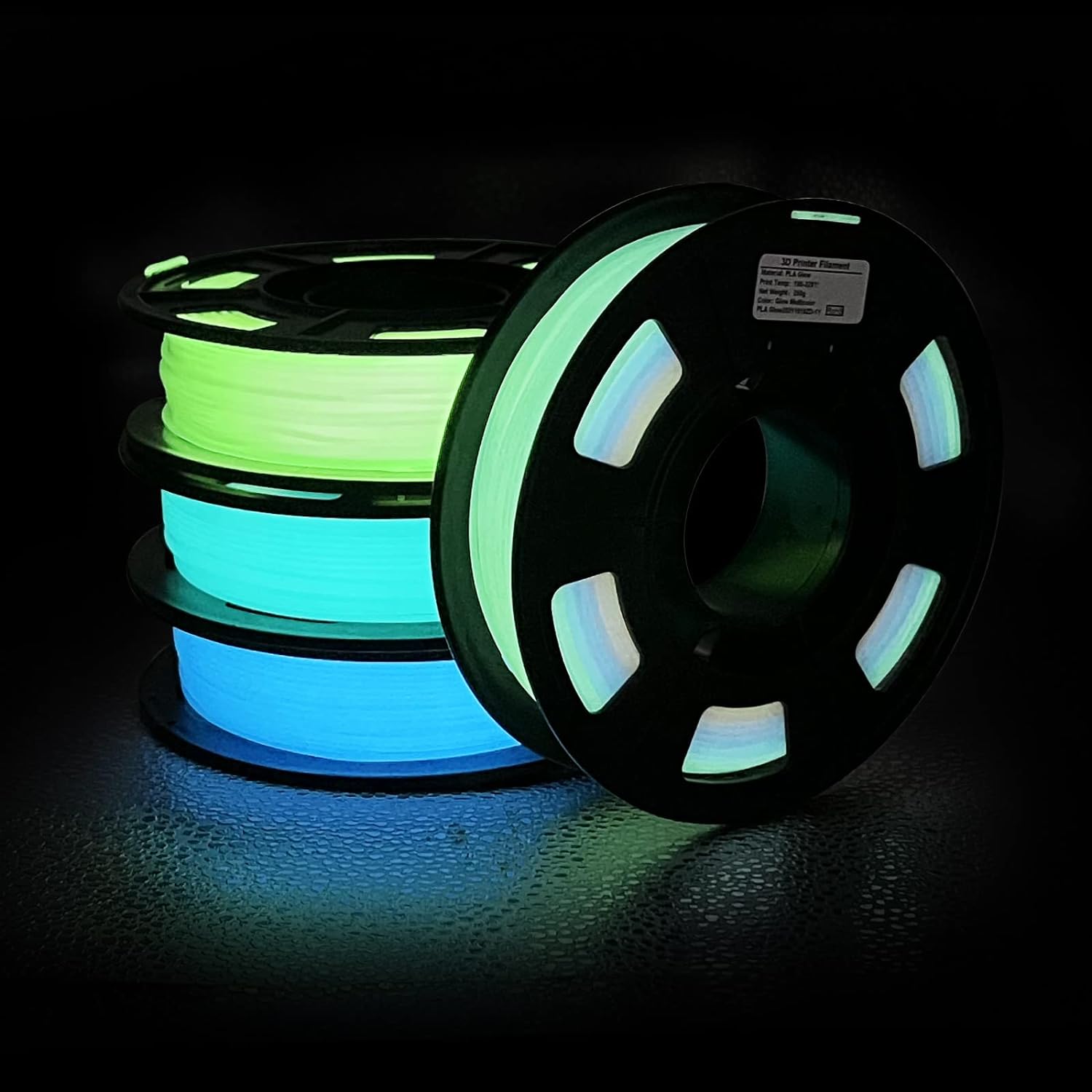 3d-printer-filament-bundle-glow-in-the-dark-filament-multicolor-green-blue-and-blue-green-pla-filament-175-mm-dimensiona-2 3D Printer Filament Bundle Review