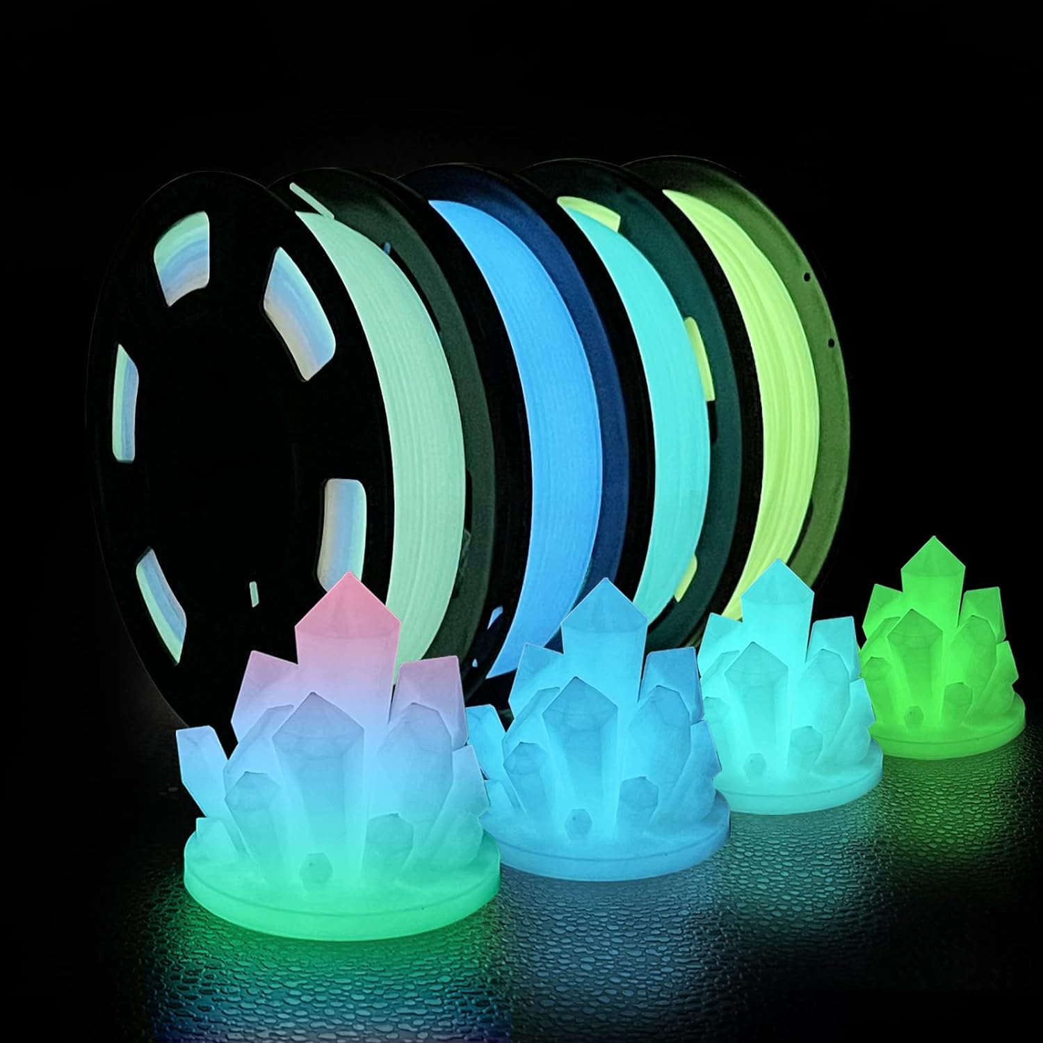 3d-printer-filament-bundle-glow-in-the-dark-filament-multicolor-green-blue-and-blue-green-pla-filament-175-mm-dimensiona 3D Printer Filament Bundle Review