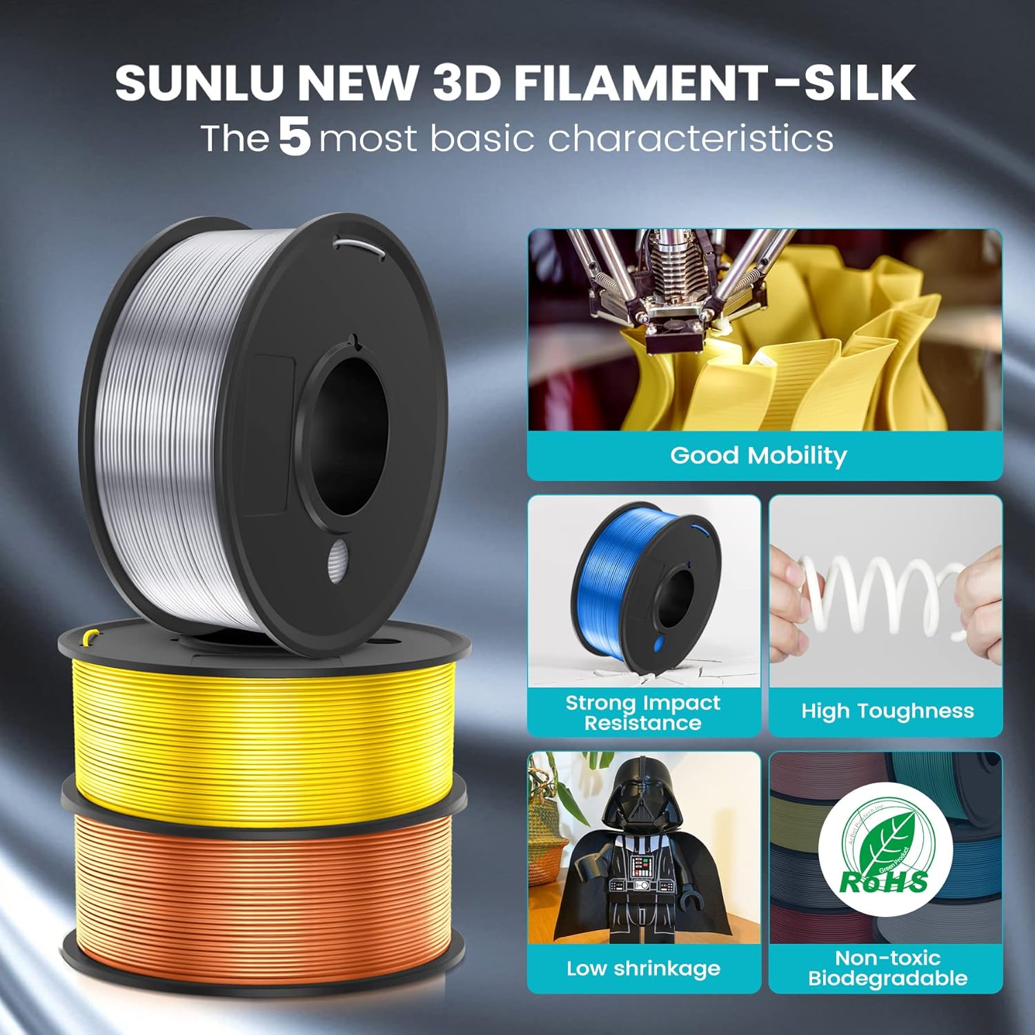 sunlu-2500g-3d-printer-filament-bundle-multicolor-sunlu-small-spool-pla-silk-175mm-neatly-wound-filament-25kg-250g-spool-3 SUNLU 2500g 3D Printer Filament Review