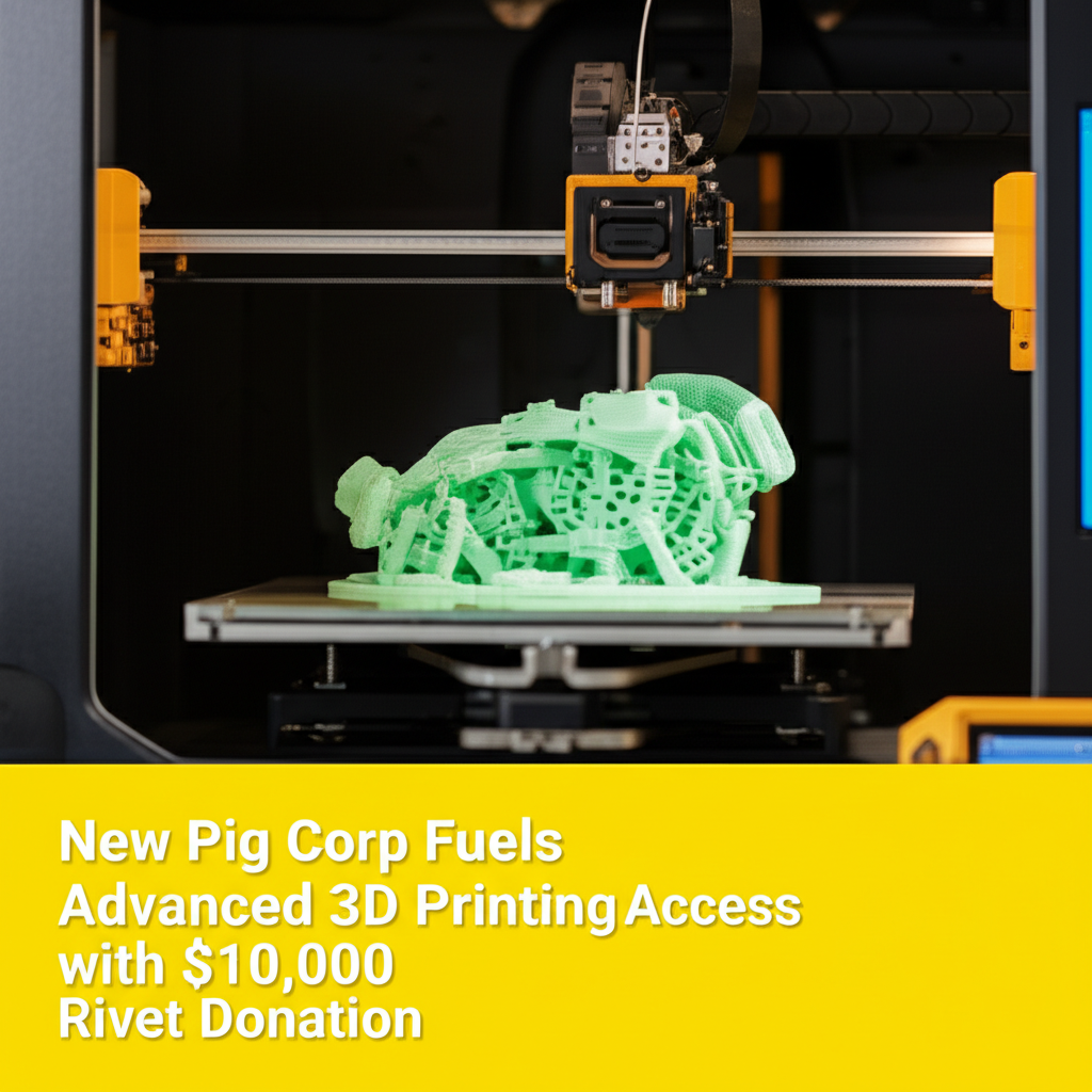 New Pig Corp Fuels Advanced 3D Printing Access with $10,000 Rivet Donation